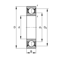 S 6026-2Z, (j) DIN 625-1 ˜ʵҪߴ, ɂg϶ܷ