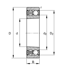 {(dio)S 2207-K-2RS-TVH-C3, (j) DIN 630 (bio)(zhn)Ҫߴ, FF 1:12ɂ(c)ܷ
